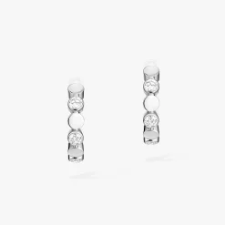 Boucles Mini Créoles D-Vibes d'oreilles Diamant Or Blanc