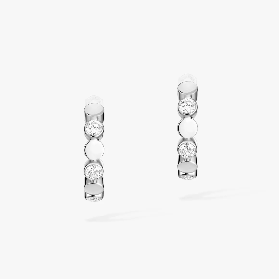 Boucles Mini Créoles D-Vibes d'oreilles Diamant Or Blanc