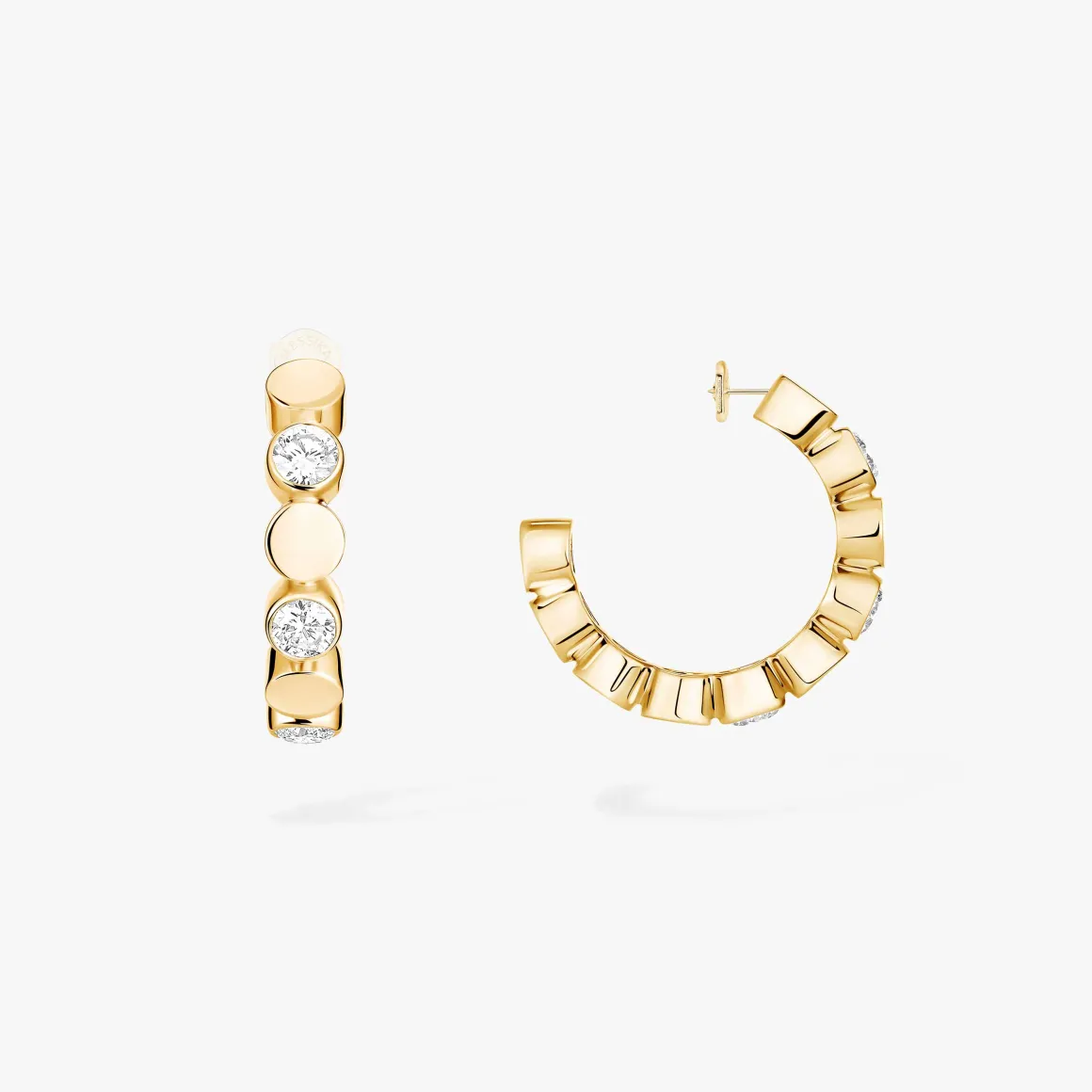 Boucles Mini Créoles D-Vibes d'oreilles Diamant Or Jaune