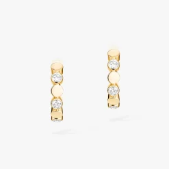 Boucles Mini Créoles D-Vibes d'oreilles Diamant Or Jaune