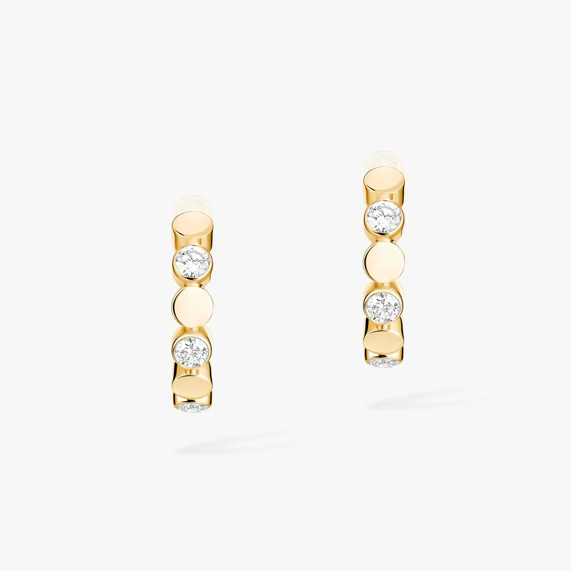 Boucles Mini Créoles D-Vibes d'oreilles Diamant Or Jaune