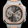 BR 05 chrono grey steel & gold