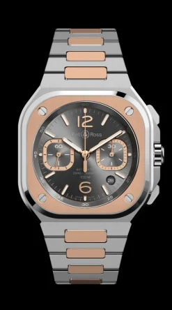 BR 05 chrono grey steel & gold