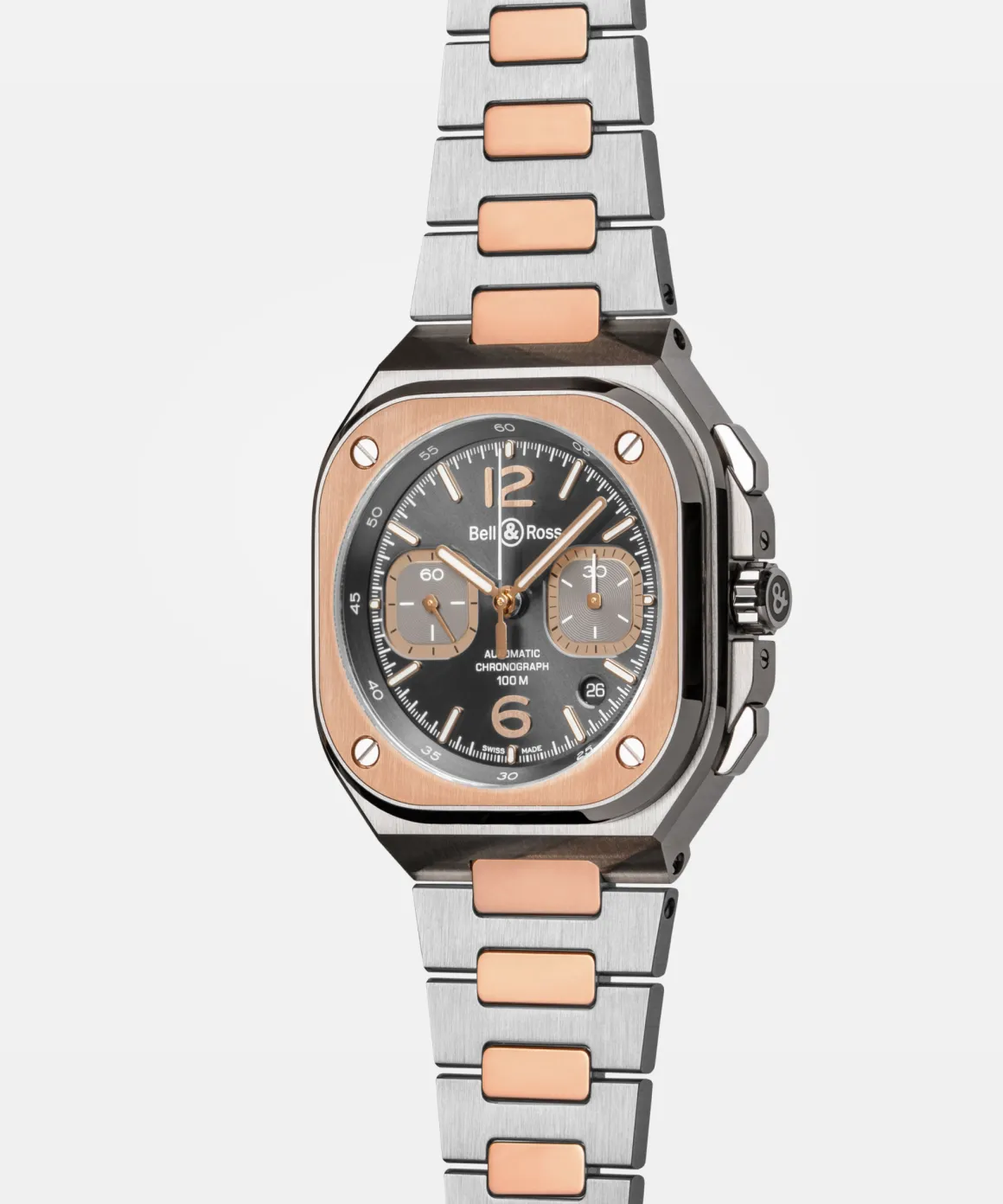 BR 05 chrono grey steel & gold