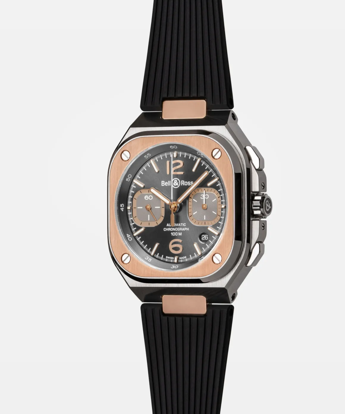BR 05 chrono grey steel & gold