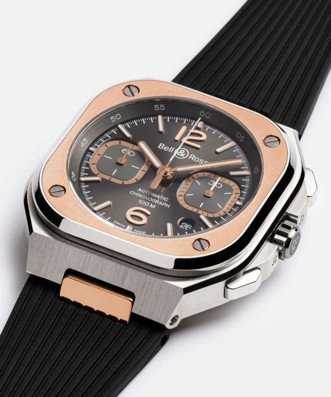 BR 05 chrono grey steel & gold