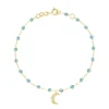 Bracelet aqua Lune, diamants, or jaune, 17 cm