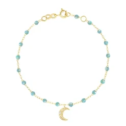 Bracelet aqua Lune, diamants, or jaune, 17 cm