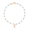 Bracelet aqua Lune, diamants, or rose, 17 cm