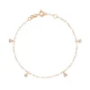 Bracelet blanc Gigi Suprême, or rose, 4 diamants, 17 cm