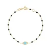 Bracelet Classique Gigi Eye noir, or jaune, diamants, 17 cm