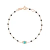 Bracelet Classique Gigi Eye noir, or rose, diamants, 17 cm
