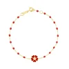 Bracelet coquelicot Fleur, diamant, or jaune, 17 cm