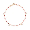 Bracelet coquelicot Gigi Suprême, or rose, 4 diamants, 17 cm