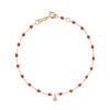 Bracelet coquelicot Gigi Suprême, or rose, 1 diamant, 17 cm