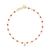 Bracelet coquelicot Gigi Suprême, or jaune, 1 diamant, 17 cm