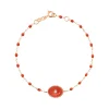 Bracelet corail Etoile du Nord diamant, or rose, 17 cm