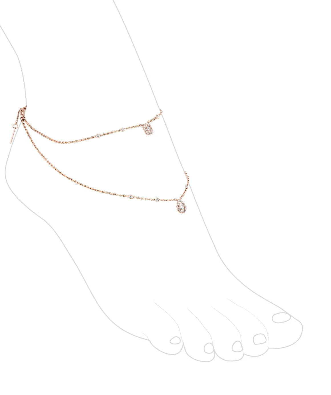 Bracelet de Cheville My Twin 2 Rangs