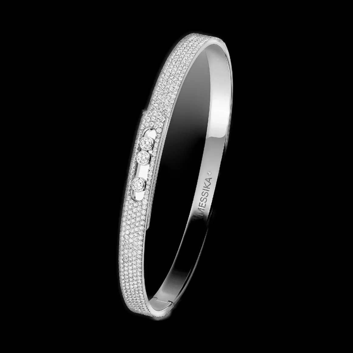 Bracelet Diamant Or blanc Bangle Move Noa Pm Full Pavé