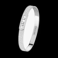 Bracelet Diamant Or Blanc Bangle Move Noa Full Pavé