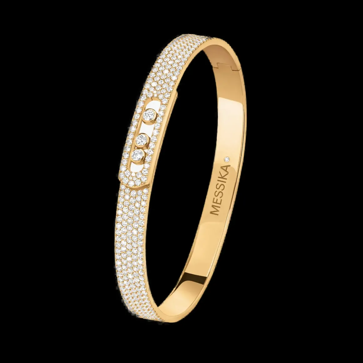 Bracelet Diamant Or Jaune Bangle Move Noa Full Pavé