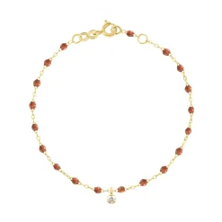 Bracelet fauve Gigi Suprême, or jaune, 1 diamant, 17 cm