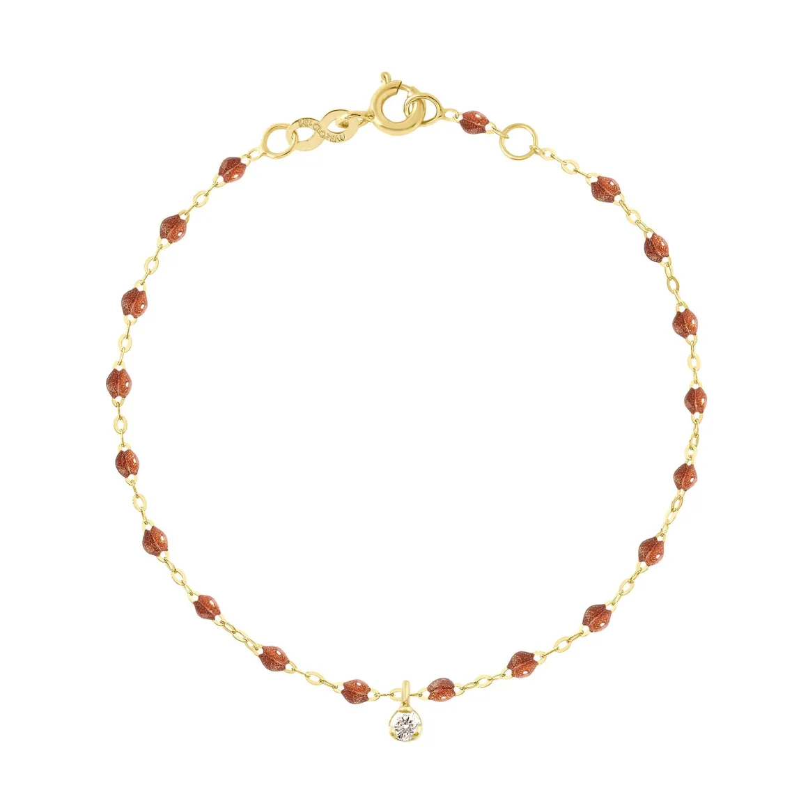 Bracelet fauve Gigi Suprême, or jaune, 1 diamant, 17 cm