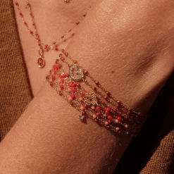 Bracelet fauve Gigi Suprême, or jaune, 1 diamant, 17 cm