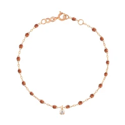 Bracelet fauve Gigi Suprême, or rose, 1 diamant, 17 cm