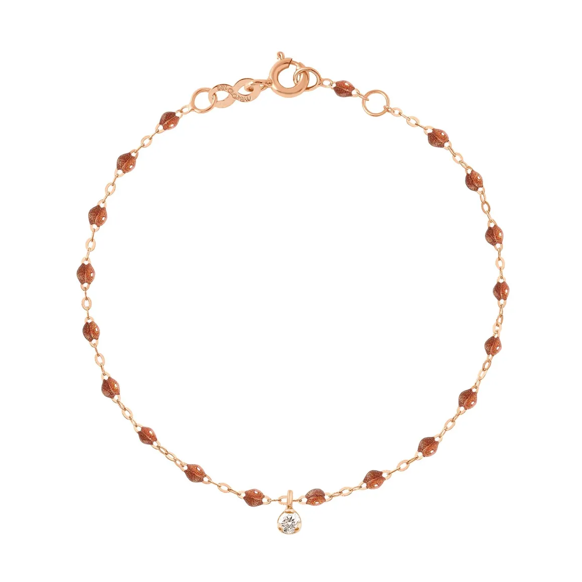 Bracelet fauve Gigi Suprême, or rose, 1 diamant, 17 cm