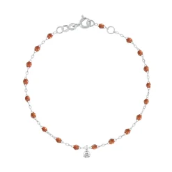 Bracelet fauve Gigi Suprême, or blanc, 1 diamant, 17 cm