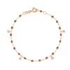 Bracelet fauve Gigi Suprême, or rose, 4 diamants, 17 cm