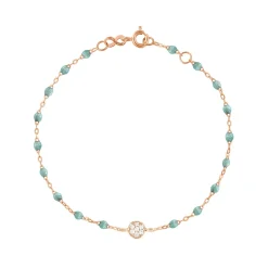 Bracelet glacier Puce diamants, or rose, 17 cm