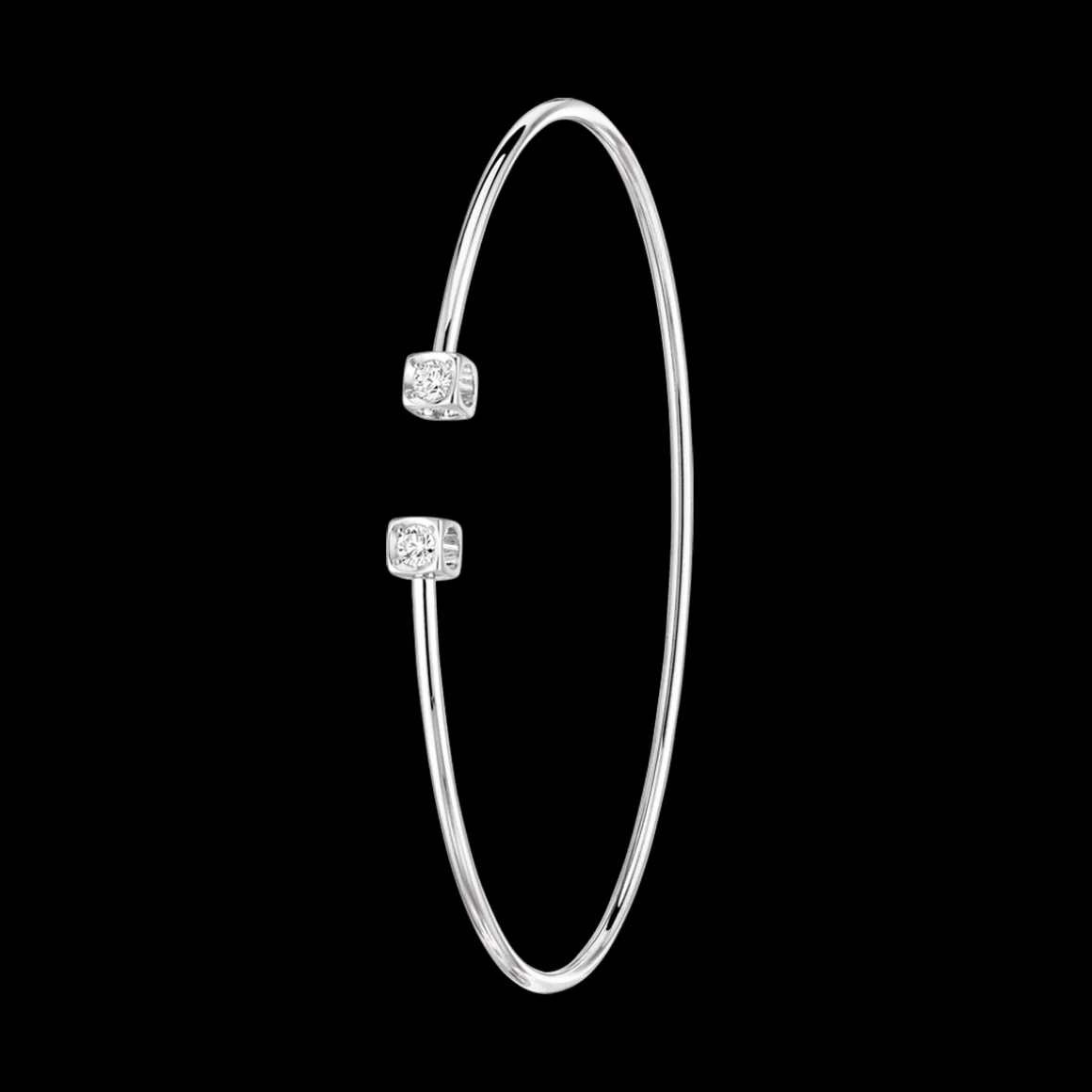 Bracelet Le Cube Diamant petit modèle or blanc et diamants