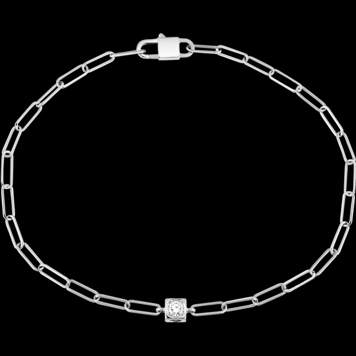Bracelet Le Cube Diamant or blanc et diamant