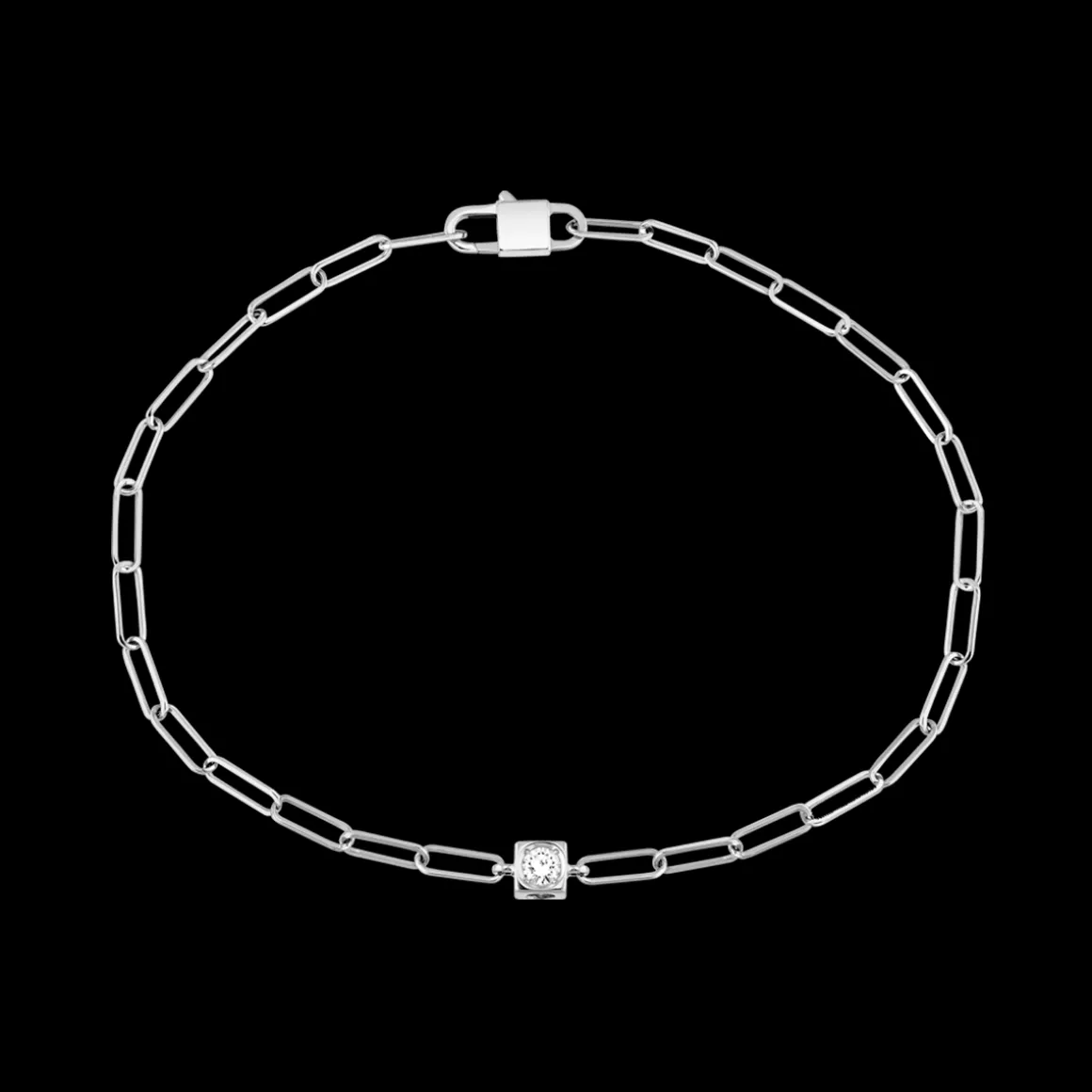 Bracelet Le Cube Diamant or blanc et diamant