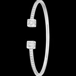 Bracelet Le Cube Diamant grand modèle or blanc et diamants