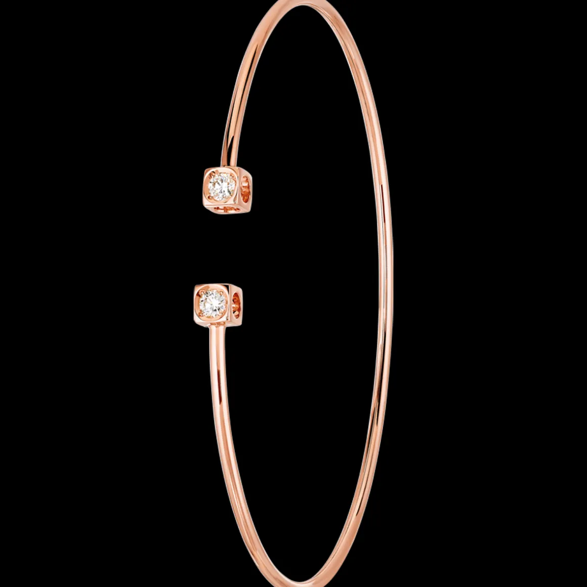 Bracelet Le Cube Diamant petit modèle or rose et diamants