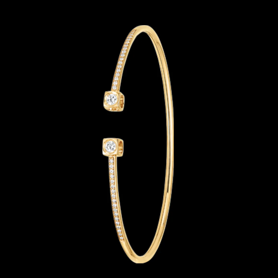 Bracelet Le Cube Diamant moyen modèle or jaune et diamants