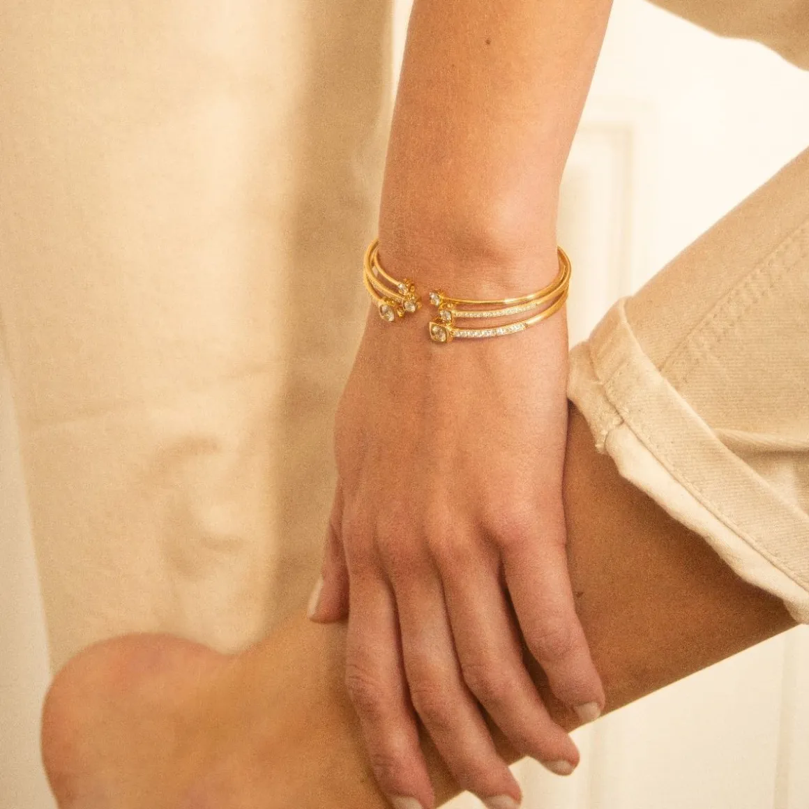 Bracelet Le Cube Diamant moyen modèle or jaune et diamants