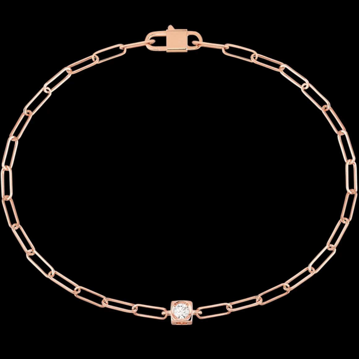 Bracelet Le Cube Diamant or rose et diamant