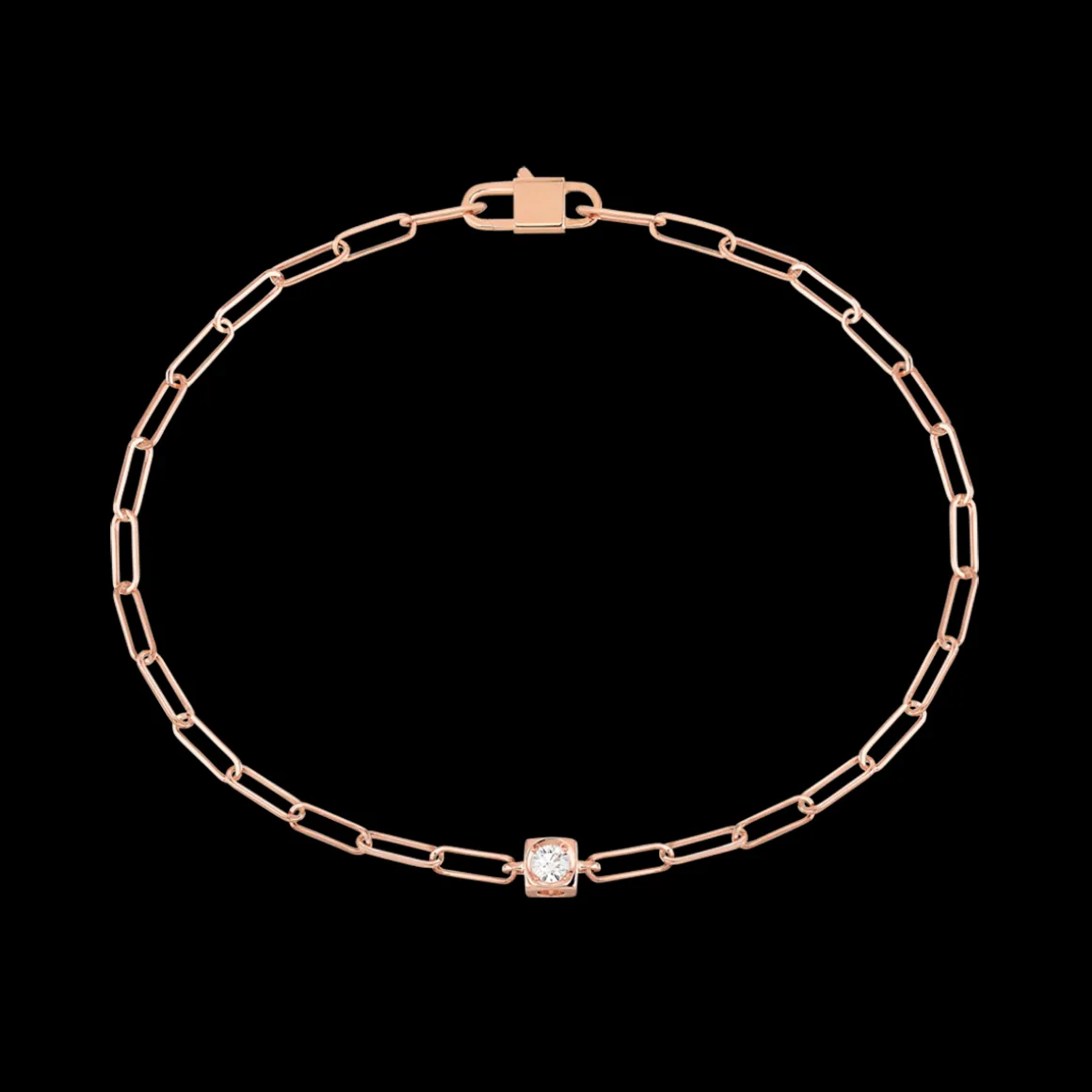 Bracelet Le Cube Diamant or rose et diamant