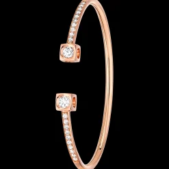 Bracelet Le Cube Diamant grand modèle or rose et diamants