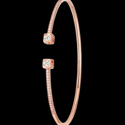 Bracelet Le Cube Diamant moyen modèle or rose et diamants