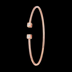 Bracelet Le Cube Diamant moyen modèle or rose et diamants