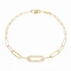 Bracelet Maillon petit modèle or jaune et diamants