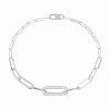 Bracelet Maillon petit modèle or blanc et diamants