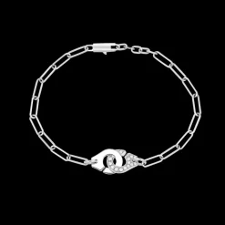 Bracelet Menottes dinh van R10 or blanc et diamants