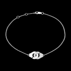 Bracelet Menottes dinh van R8 or blanc et diamants