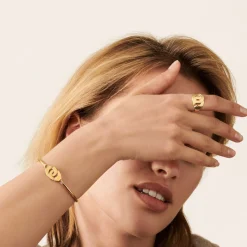 Bracelet Menottes dinh van R12 or jaune et diamants